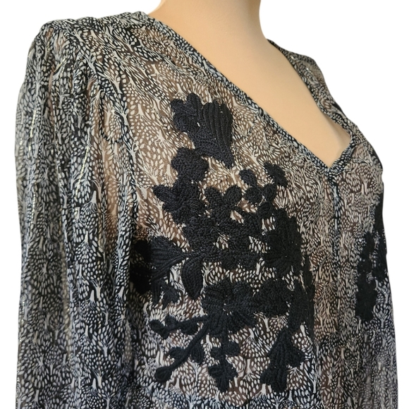 WORLD MARKET Embroidered Sheer Maxi Dress - Size M - Picture 6 of 16